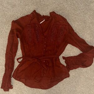 Free people Elegant Lace-Trimmed Women's Top size small